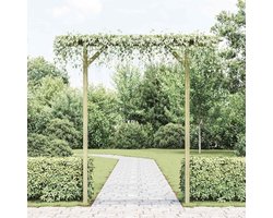 Tuinpergola Hout - Houten Prieel - Planten Klimhulp - Groen Geïmpregneerd - 205 x 40 x 203 cm - Groen