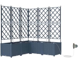 Tuinplantbakken | Bloembak | Bloempot Grijs 160 x 40 x 22 cm Staal