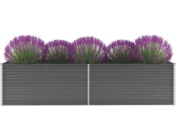 Tuinplanten Bak Moestuinbak Bloembak voor Planten en Groenten 320x80x77 cm Grijs