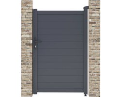 Tuinpoort tuindeur aluminium "Marc" - 101,2 x 155,9 cm - Grijs