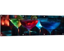 Tuinposter – Bar - Club - Alcohol - Cocktail - Kleuren - 150x50 cm Foto op Tuinposter (wanddecoratie voor buiten en binnen)