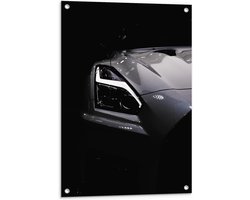 Tuinposter – Mooie Zilver/Grijze Auto - 60x90cm Foto op Tuinposter  (wanddecoratie voor buiten en binnen)