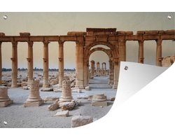 Tuinposters buiten Zuilen en bogen in Palmyra in Syrië - 90x60 cm - Tuindoek - Buitenposter