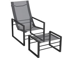 Tuinrelaxstoel met Voetensteun - Comfortabele Ligstoel voor Binnen en Buiten