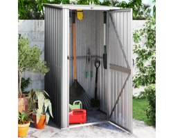 Tuinschuur 118,5x97x209,5 cm gegalvaniseerd staal grijs