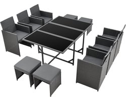 Tuinset 11-delig Laredo loungeset donkergrijs