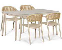 Tuinset 4 personen 160 cm Kunststof Taupe Domani Furniture Toscano/Tavano