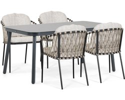 Tuinset 4 personen 160 cm Rope Grijs Lifestyle Garden Furniture Morano/Tavano