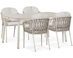 Tuinset 4 personen 160 cm Rope Zand/Beige Lifestyle Garden Furniture Morano/Tavano