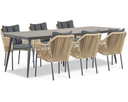 Tuinset 6 personen 240 cm Aluminium/Rope Taupe De Laan Projects