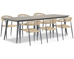 Tuinset 6 personen 240 cm Aluminium/Rope Taupe De Laan Projects