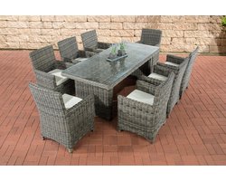 Tuinset - 8 Personen - Met kussens - Grijs