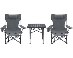Tuinset Bellante 3-delig campingset opvouwbaar grijs casa.pro