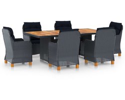 Tuinset – Bistroset – Loungeset – Diningset – Balkonset – Weerbestendig PE-Rattan – Inclusief Comfortabele Kussens – Geschikt Voor 4 Personen – Ruim Tafelblad