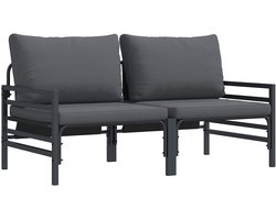 Tuinset | Buitenmeubilair met kussen met kussen Antraciet Staal
