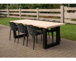Tuinset Douglas 240cm | 6 personen | U poten | Tuintafel + 6x Air XL stoelen | Onderhoudsarm | Duurzaam | +Montage
