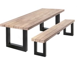 Tuinset Douglas | Tuintafel 280 x 90 + Tuinbankje - Stalen U poten + Tijdelijk Gratis Onderhoudspakket - inclusief montage