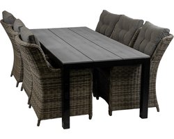 Tuinset Dublin/Cyprus | 6 personen | Rechthoekig 225 cm | Wicker & polywood