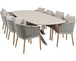 Tuinset Es Vedra/Malaga | 8 personen | Deens ovaal 280 cm | Rope & keramiek