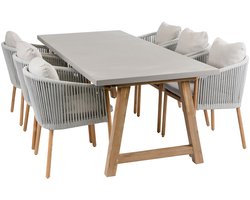 Tuinset Es Vedra/Rock | 6 personen | Rechthoekig 235 cm | Rope & polystone