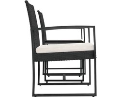 Tuinset hoekbank – loungeset – tuinmeubelen – tuin loungeset – buitenmeubilair – duurzaam staal frame – weerbestendig kunststof vlechtwerk – zwart – comfortabele dikke kussens