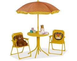 tuinset kinderen - met parasol - leeuw - geel