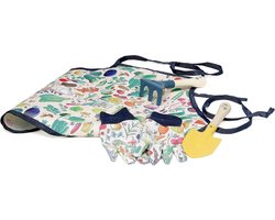 Tuinset Kinderen - Tuinierset Speelgoed - Leren Tuinieren - Houten Metalen Gereedschap - 24x6.5x24 cm - Meerkleurig