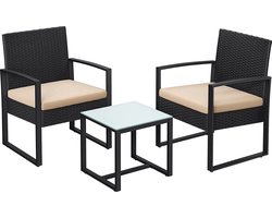 Tuinset - Loungeset - Tuinmeubel - Stoelen met Tafel - Terras - Balkon - Modern - Grijs