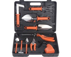 Tuinset met opbergdoos, een cadeau voor tuinliefhebbers (oranje).