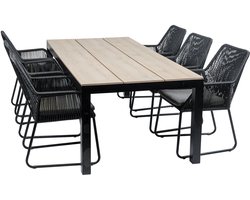 Tuinset Mona/Cyprus | 6 personen | Rechthoekig 225 cm | Rope & polywood