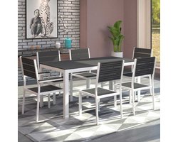 Tuinset Morty - antraciet/wit - Emob - Tuinsets - Wit; Antraciet - Metaal