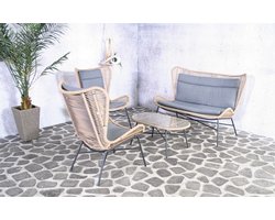 Tuinset Rome relax stoel + bank - sand