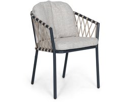 Tuinset Ronde tuintafels 6 personen 150 cm Rope Grijs Lifestyle Garden Furniture Morano/Arancia