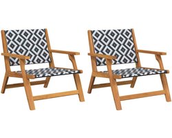 Tuinset | Tuinmeubelen 2 st Wit 67 x 78 x 73cm Massief acaciahout