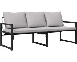 Tuinset | Tuinmeubelen met kussen Anders Zwart 180 x 72.5 x 71 cm Staal