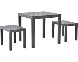 Tuinset Tuinmeubelset met 2 Banken en Tafel - Onderhoudsvrij Kunststof