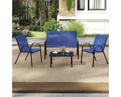 Tuinset Vier Delig - Lounge Set Buiten - Buiten Zitten - Robuust Stalen Frame