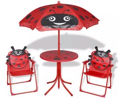 Tuinsetje voor Kinderen met Parasol / Tuin Setje tafel, stoelen en parasol voor Kids / Bistroset Kinderen / Patio Set kinderen
