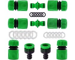 Tuinslang Koppeling Set - Tuinslang Koppelingen - Opzetstukken Set - Tuinslangkoppeling - Waterslangkoppeling En Verbindingsstuk - Slang Adapter - Koppelstuk Bundel met O-ring voor Gazon Irrigatie