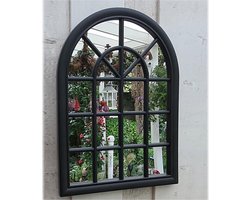 Tuinspiegel Gotische Buitenspiegel, Kerkraam, tuin spiegel met frame, wandspiegel 60 x 46cm, per stuk geleverd