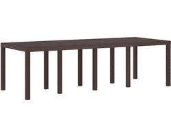 Tuinstafel | Buitentafel | Terrastafe Bruin 250 x 100 x 73 cm poly rattan