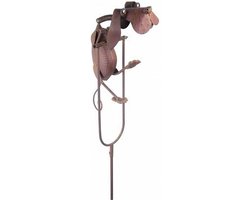 Tuinsteker - Schommelende metalen hond tuinornament 115 x 18 cm