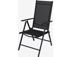 Tuinstoel 7 standen, inklapbaar, Aluminium frame, Textileen zitting en rugleuning