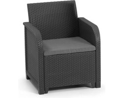 Tuinstoel Allibert by KETER San Remo Synthetische rotan Donker grijs PP (65 x 63 x 74 cm)