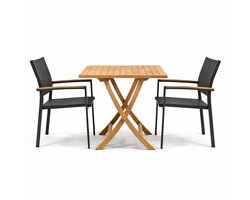 Tuinstoel Arezzo met Milton tafel vierkant 80