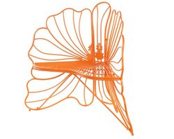Tuinstoel Bloemvorm Oranje – Metalen Outdoor Lounge Stoel – Weerbestendige Design Tuinstoel – Unieke Flower Chair voor Tuin, Terras en Balkon