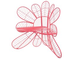 Tuinstoel Bloemvorm Roze - Metalen Outdoor Lounge Stoel - Weerbestendige Design Tuinstoel - Unieke Flower Chair voor Tuin, Terras en Balkon