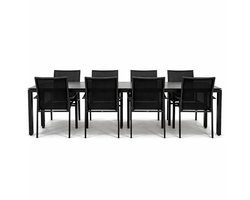 Tuinstoel Delia zwart hoge rug met GOA HPL 280 cm licht grijs