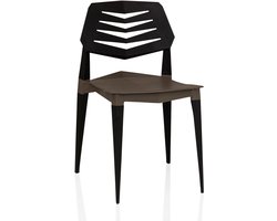 Tuinstoel / Eetkamerstoel Flecharo kunststof bruin/zwart hjh LIVING