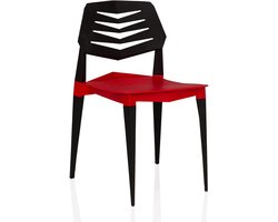 Tuinstoel / Eetkamerstoel Flecharo kunststof rood/zwart hjh LIVING